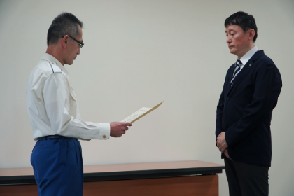 感謝状贈呈の様子