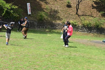 自由時間の水鉄砲遊び